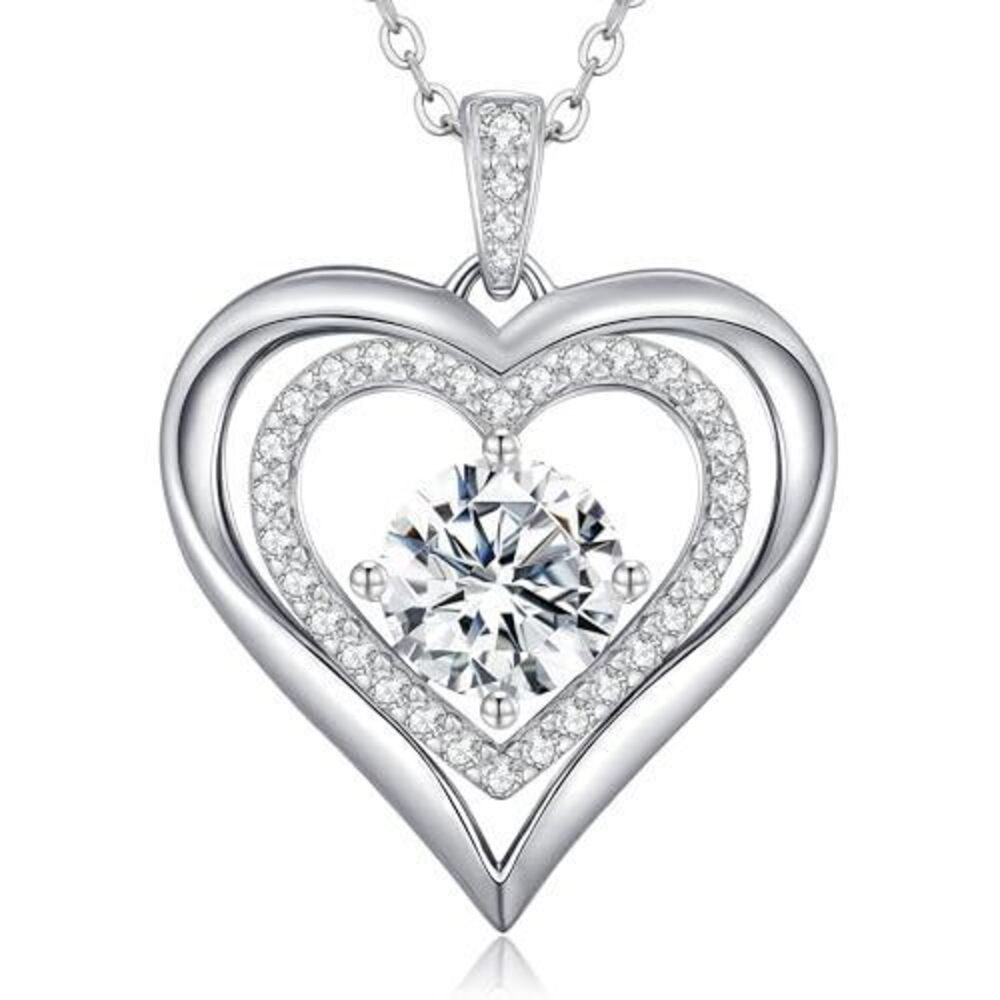 ANDSO Love Heart Necklaces for Women, Wedding Anniversary or Birthday Gift for